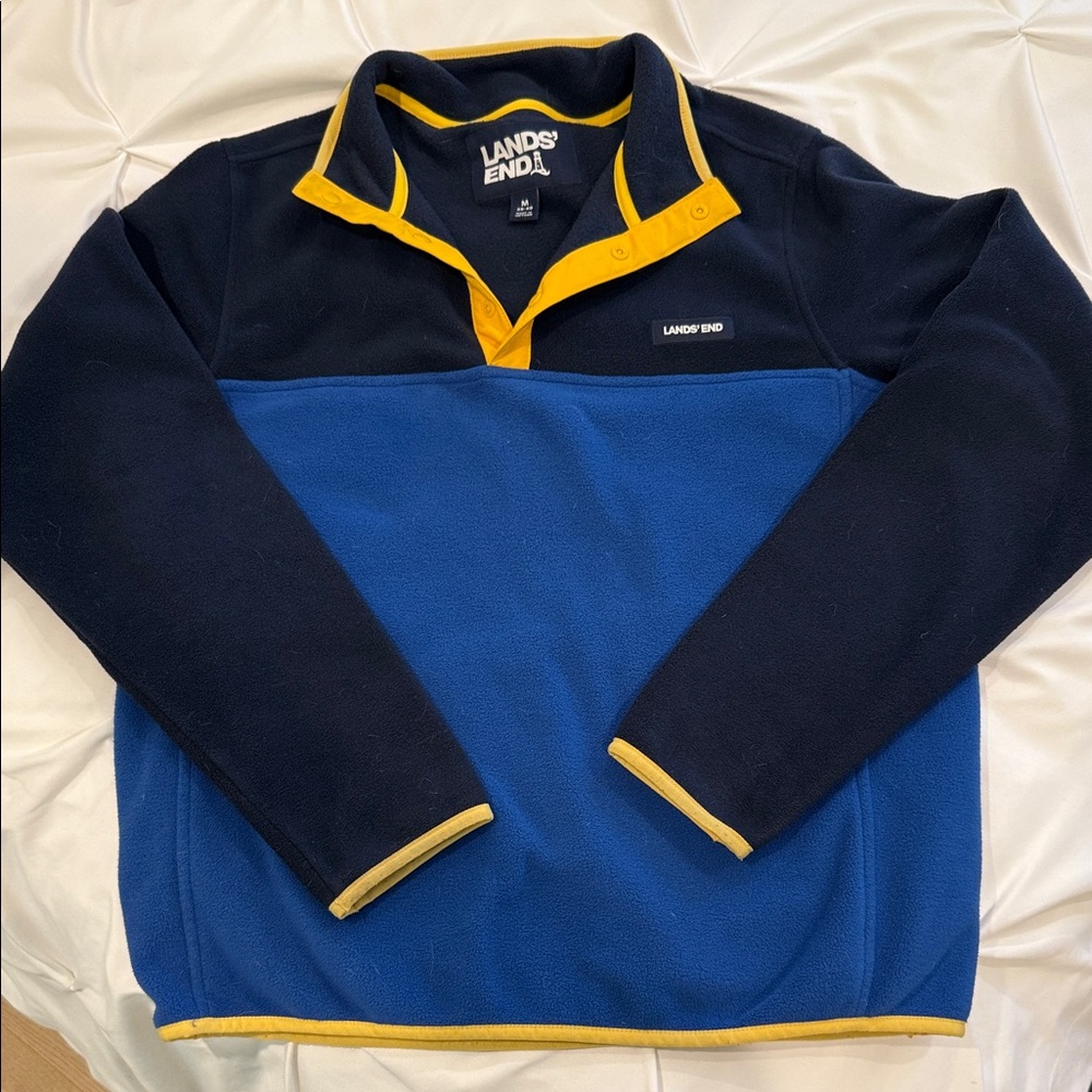 Lands' End Men's Blue and Navy Pullover